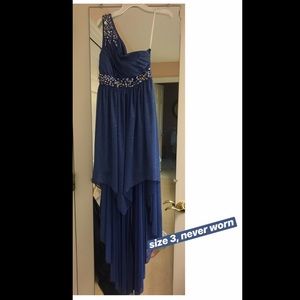 NWT Blue High Low Prom Dress